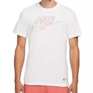 Nike Men's White and Red Graphic Tee